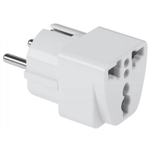 Ficha Adaptadora Universal de Viagem EURO p/ Fichas Diversos Países - Branco 2