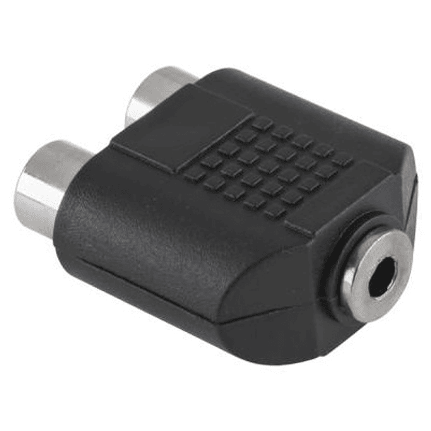 Ficha Adaptadora 2x RCA Femea -  Jack 3,5mm Femea 