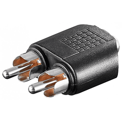 Ficha Adaptadora 2 RCA Macho  -  1 RCA Femea