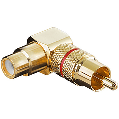 Ficha Adaptadora Curva (90º) RCA Macho -> RCA Femea