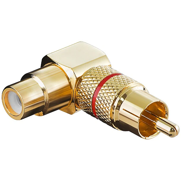 Ficha Adaptadora Curva (90º) RCA Macho -> RCA Femea 