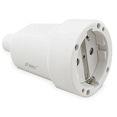 Ficha Fêmea t/ Schuk 16A Borracha - Branco