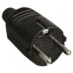 Ficha Alimentação Macho t/ Schuk Borracha 16A (Preto) - GSC