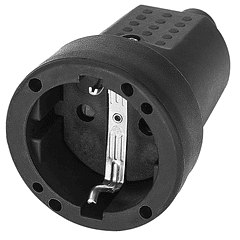 Ficha Alimentação Fêmea t/ Schuk 16A Borracha (Preto) - GSC