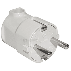 Ficha Alimentação Macho T/ Shuck ABS Lateral 16A 250V (Branco) - GSC