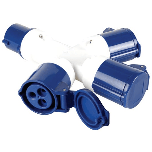 Ficha Tripla CEE Monofásica 3 Polos (2P+E) 16A IP44 - PEREL 1