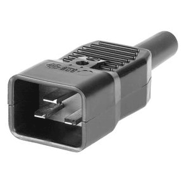 Ficha Alimentação IEC C20 (Macho) 3 Pinos 16A - Schurter 