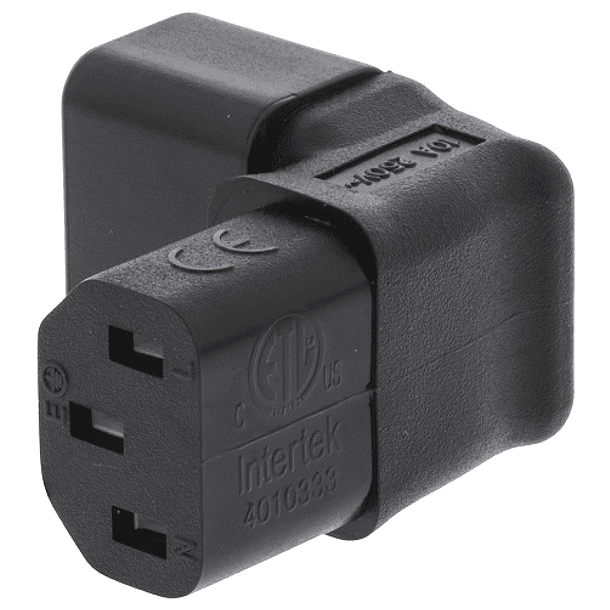 Ficha Alimentação Adaptadora Tripolar 90º Macho (IEC-320-C14) - Fêmea (IEC-320-C13) 2
