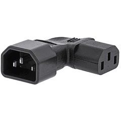 Ficha Alimentação Adaptadora Tripolar 90º Macho (IEC-320-C14) - Fêmea (IEC-320-C13)