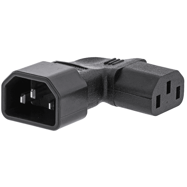Ficha Alimentação Adaptadora Tripolar 90º Macho (IEC-320-C14) - Fêmea (IEC-320-C13) 1