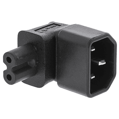 Ficha Alimentação Adaptadora 90/270º Tripolar Macho (IEC-320-C14) - Ficha Tipo 8 Macho (IEC-320-C7)