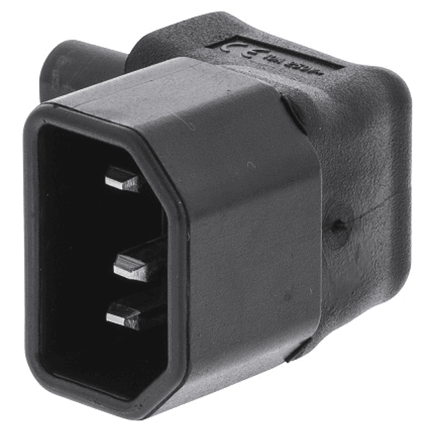 Ficha Alimentação Adaptadora 90/270º Tripolar Macho (IEC-320-C14) - Ficha Tipo 8 Macho (IEC-320-C7) 2