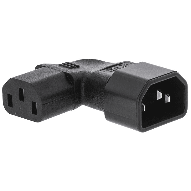 Ficha Alimentação Adaptadora Tripolar 90º Macho (IEC-320-C14) - Fêmea (IEC-320-C13) 1