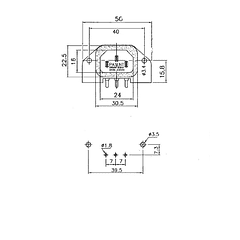 Ficha C.I. Macho Tripolar 10A 250V (IEC-C14)