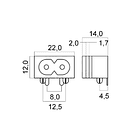Ficha C.I. Femea Tipo 8 (IEC-C8) 2,5A 250V 2