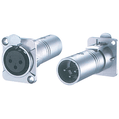 Ficha Canon 3P Macho - Fêmea p/ Painel