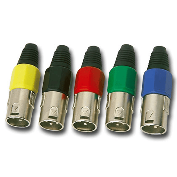 Ficha Canon Metálica 3 Pinos Macho (Coloridas) - VELLEMAN 