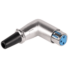 Ficha Canon Metática 3 Pinos Femea 90º