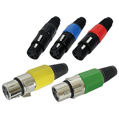 Ficha Canon Metálica 3 Pinos Fêmea (Coloridas)