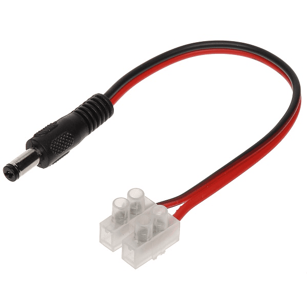 Ficha DC Macho (Ø 2,1 / 5,5 mm) com Ligador (20cm) 