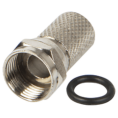 Ficha F c/ Vedação 6,4mm p/ RG6 (Qualidade - COBRE)
