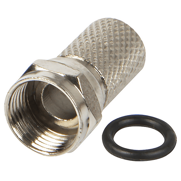 Ficha F c/ Vedação 6,4mm p/ RG6 (Qualidade - COBRE) 