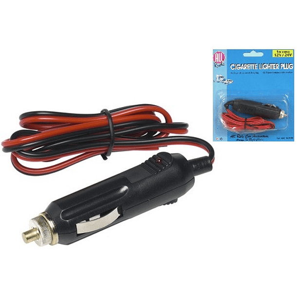 Ficha de Isqueiro c/ Cabo Prolongador 12-24V 10A - ALL Ride 