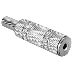 Ficha Jack Metálica 2,5mm Fêmea Stereo