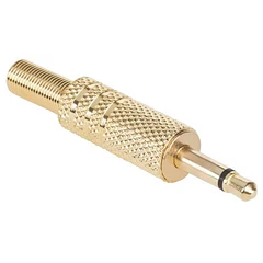 Ficha Jack Metálica 3,5mm Mono Dourada