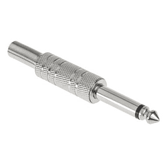 Ficha Jack 6,3mm Macho Mono Metálica