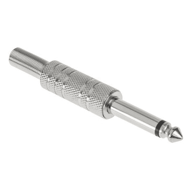Ficha Jack 6,3mm Macho Mono Metálica 