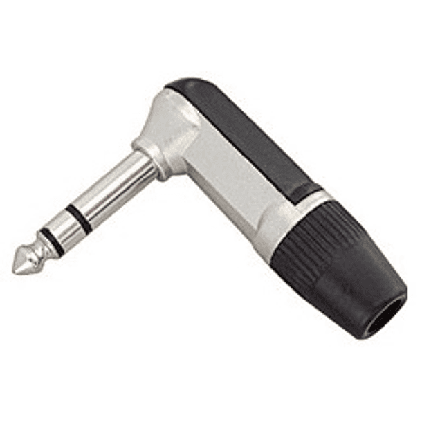 Ficha Jack 6,3mm Macho Stereo 90º (t/ NEUTRIK) 
