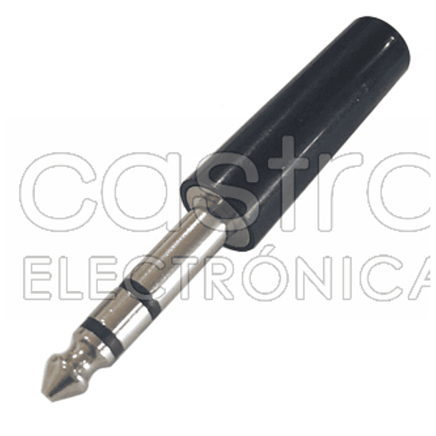 Ficha Jack 6,3mm Macho Stereo Plástico 