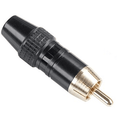 Ficha RCA Metálica Macho c/ Anel Preto