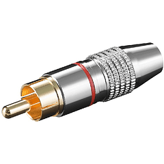 Ficha RCA Macho Metálica - Vermelho