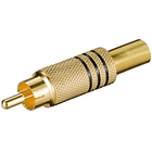 Ficha RCA Macho Metálica Dourada (Cabo ø 7mm) 1