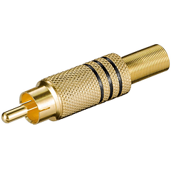 Ficha RCA Macho Metálica Dourada (Cabo ø 7mm)