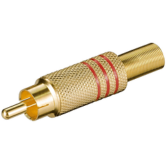 Ficha RCA Macho Metálica Dourada (Cabo ø 7mm)