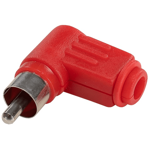 Ficha RCA Macho Curva Vermelha 