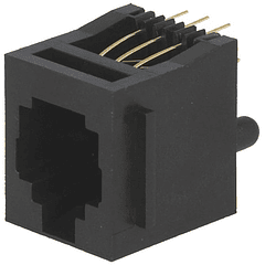 Ficha p/ C.I. RJ12 Fêmea Painel 6P6C (Com o Bloqueio Painel Stop)