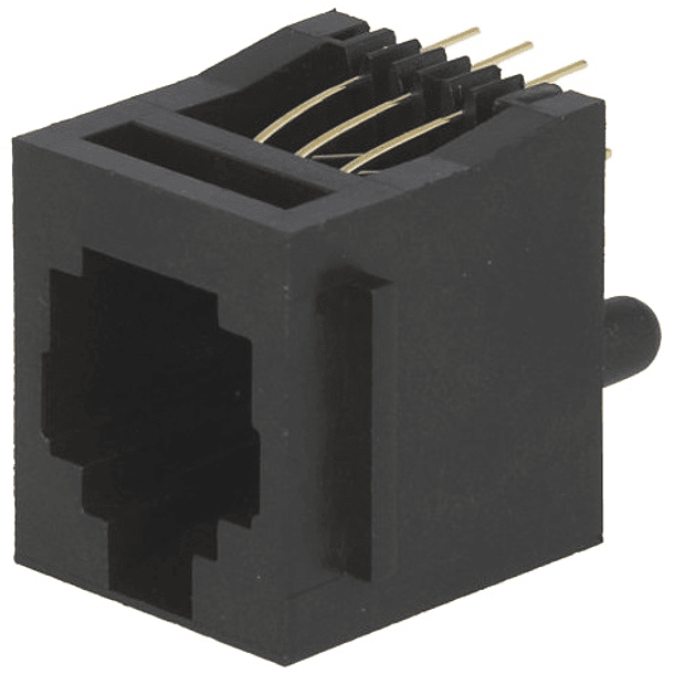 Ficha p/ C.I. RJ12 Fêmea Painel 6P6C (Com o Bloqueio Painel Stop) 