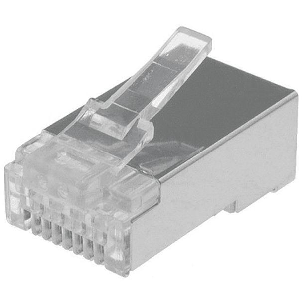 Ficha Telefone-Rede RJ45 8 Pinos CAT6 (Blindada) 
