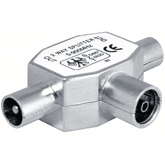 Ficha Tripla TV Metálica 1 Femea -> 2 Machos