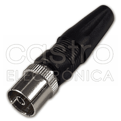 Ficha TV Fêmea c/ Protecção (Preto)