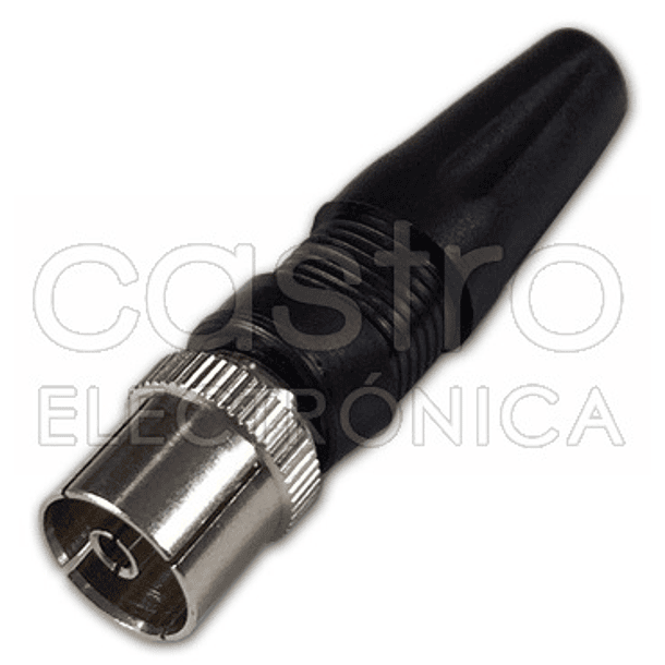 Ficha TV Fêmea c/ Protecção (Preto) 