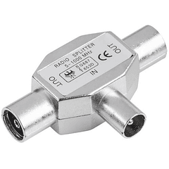 Ficha TV Tripla Metalica 1 Macho - 2 Femeas