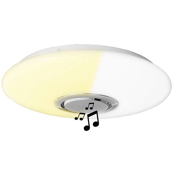 Candeeiro Plafon LED RGB 24W Dimável c/ Coluna Bluetooth Incorporada 2