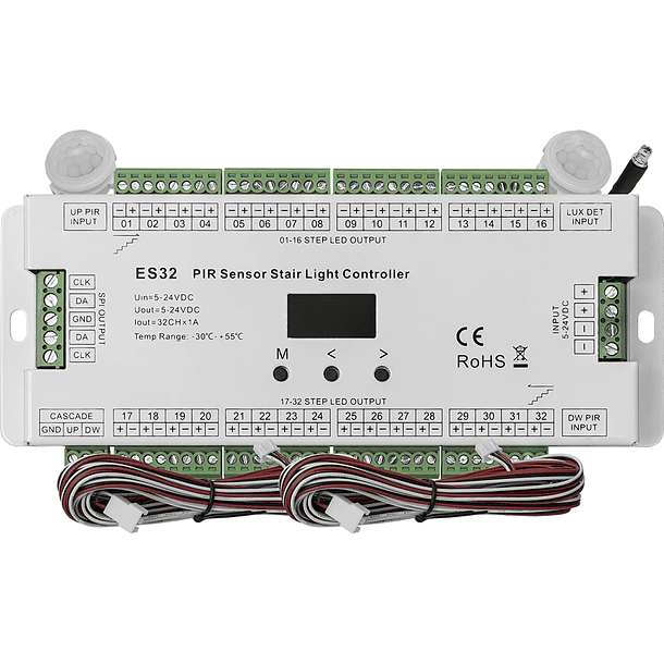 Controlador de Sensores de Escada 32 Canais (32x1A 5-24V) p/ Fitas LED - ES32 1