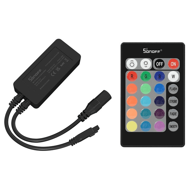 Controlador RGB (5~12V 36W) Inteligente WiFi+Bluetooth c/ Sensor Música + Comando - Sonoff L2-C 