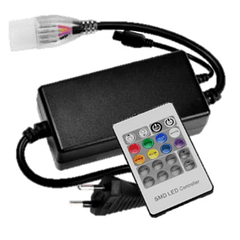 Controlador de Fita de LEDs RGB e NEON 220V c/ Comando à Distância